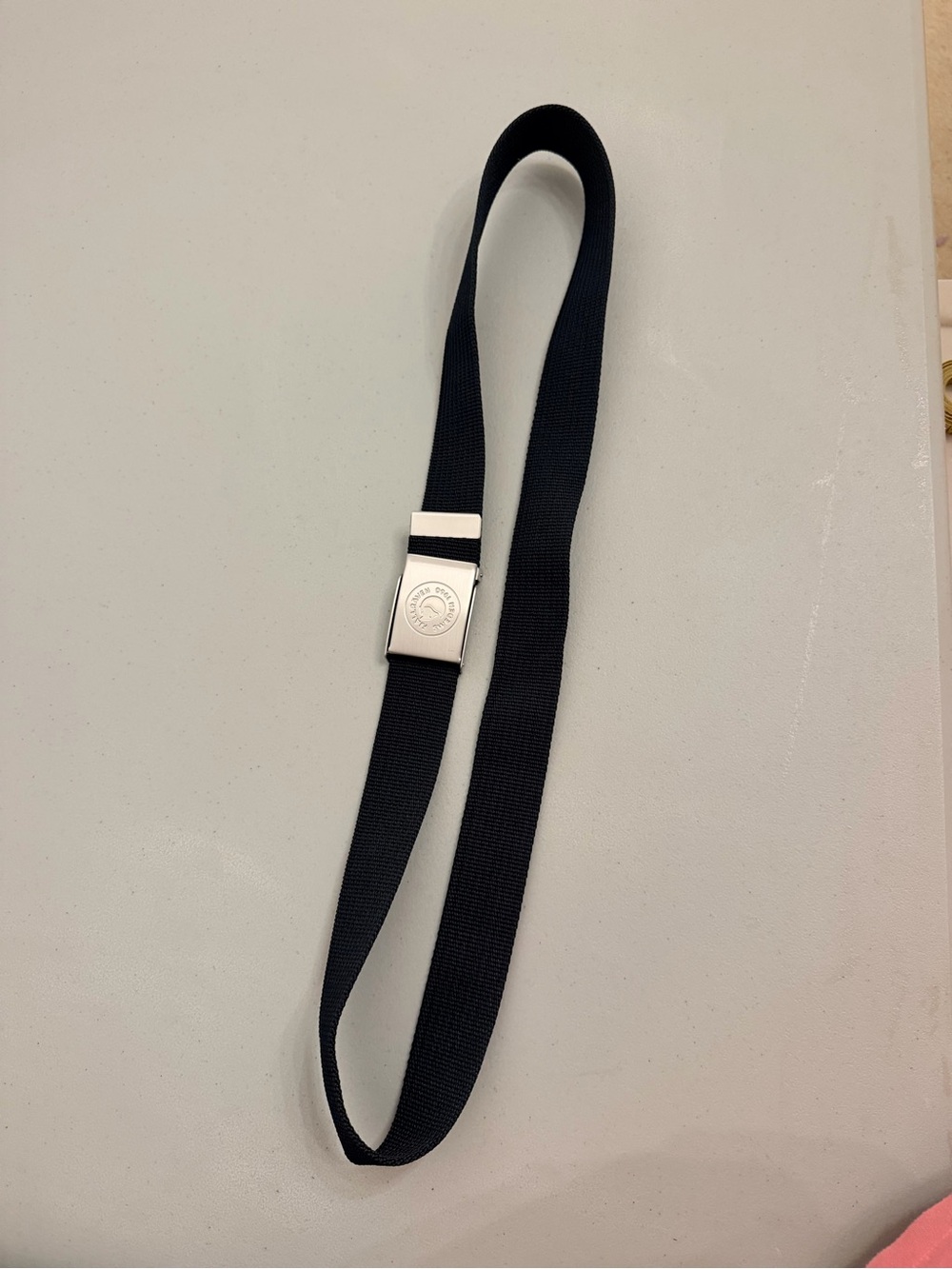 Fjallraven Black Webbing Belt with Silver Buckle